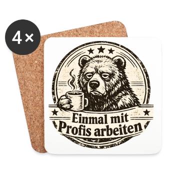 Einmal Mit Profis Arbeiten - Untersetzer (4er-Set) - Weiß - Vorne