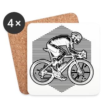 Geschenkidee für einen Roadbike mit Roadbike - Untersetzer (4er-Set) - Weiß - Vorne