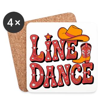 Line Dance Western Flair - Untersetzer (4er-Set) - Weiß - Vorne