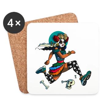 Dia Muertos Runner - Dessous de verre (lot de 4) - blanc - Devant