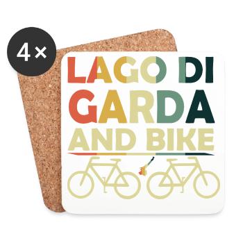 Gardasse und Fahrrad - Untersetzer (4er-Set) - Weiß - Vorne