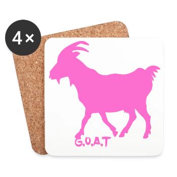 Ziege pink G.O.A.T. - Untersetzer (4er-Set) - Weiß - Vorne