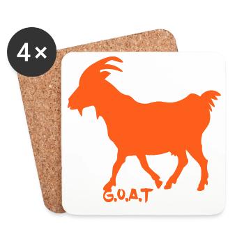 Ziege G.O.A.T. orange - Untersetzer (4er-Set) - Weiß - Vorne