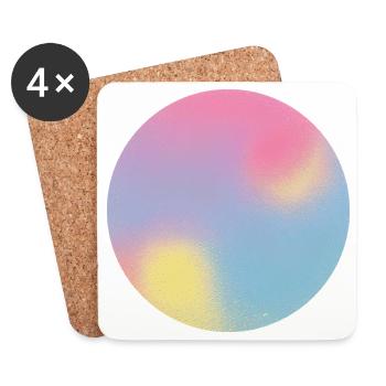 Aura Check Pastel Gradient Sphere - Coasters (set of 4) - white - Front
