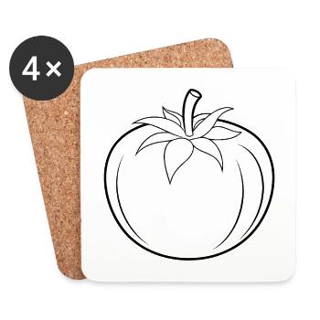 Tomato outline - Coasters (set of 4) - white - Front