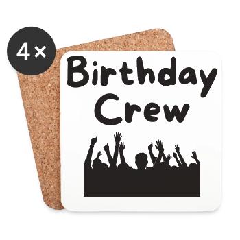 Birthday Crew - Untersetzer (4er-Set) - Weiß - Vorne