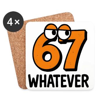 Six Seven Whatever Italian Brainrot Humor Meme  - Untersetzer (4er-Set) - Weiß - Vorne