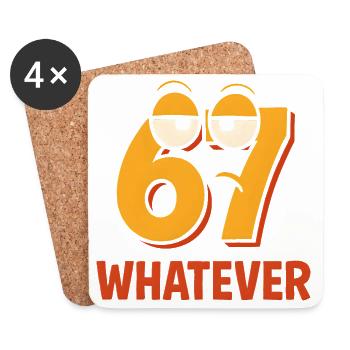 Six Seven Whatever Italian Brainrot Humor Meme  - Untersetzer (4er-Set) - Weiß - Vorne