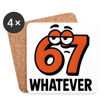 Six Seven Whatever Italian Brainrot Humor Meme  - Untersetzer (4er-Set) - Weiß - Vorne