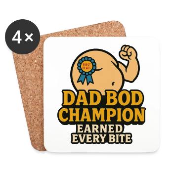 Dad Bod Champion – Earned Every Bite Funny Shir - Coasters (set of 4) - white - Front