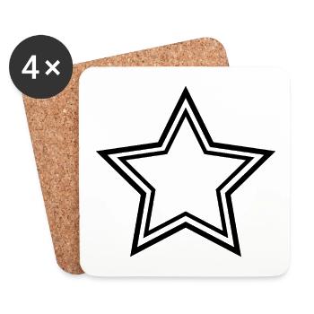 Star Double Frame - Coasters (set of 4) - white - Front