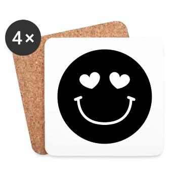 Smiley face - Coasters (set of 4) - white - Front