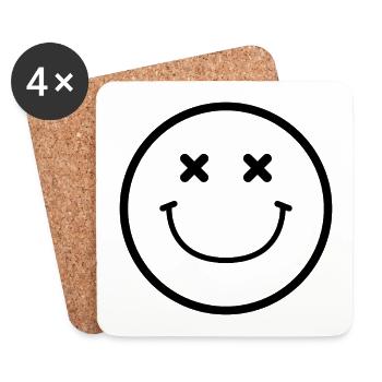 Smiley face - Coasters (set of 4) - white - Front