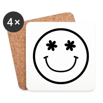 Smiley face - Coasters (set of 4) - white - Front