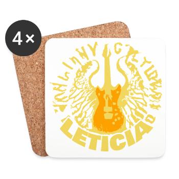 Leticia as a name - Coasters (set of 4) - white - Front