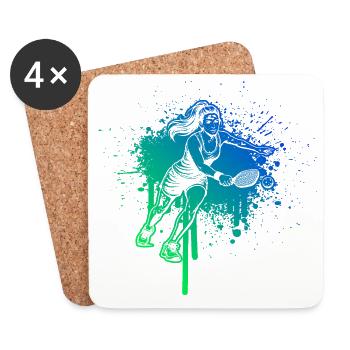 Pickleball fans and pickleball fans go together - Coasters (set of 4) - white - Front
