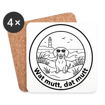 dackel wat mutt dat mutt - Untersetzer (4er-Set) - Weiß - Vorne