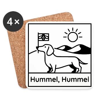 dackel hummel hummel - Untersetzer (4er-Set) - Weiß - Vorne