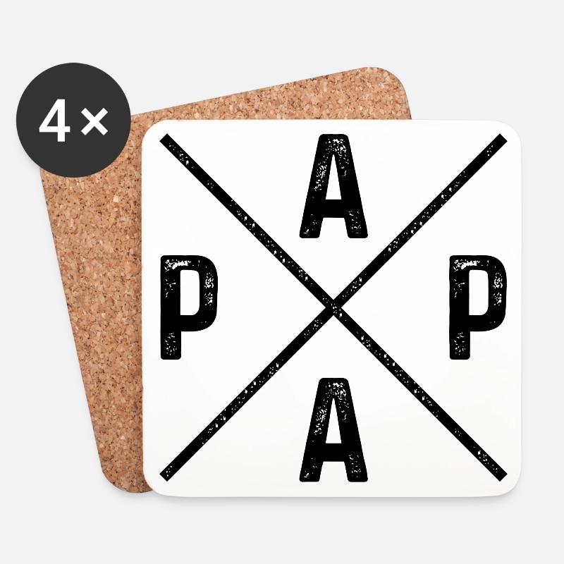 Papa - Untersetzer (4er-Set) - Weiß