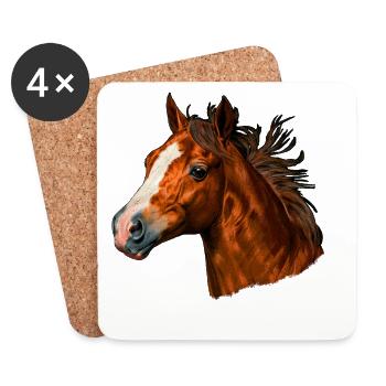 Horse Head, Animal Designs - Coasters (set of 4) - white - Front