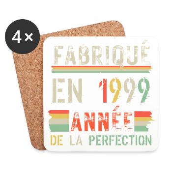 FABRIQUÉ EN 1999 — Perfection Vintage - Dessous de verre (lot de 4) - blanc - Devant