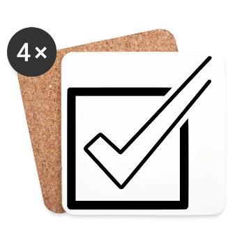 Checklist Tick Box Done - Coasters (set of 4) - white - Front