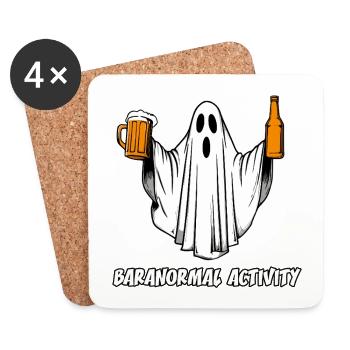 Baranormal Activity - Beer and Ghost Humor - Coasters (set of 4) - white - Front