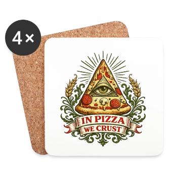 Pizza Pyramid Eye Crust Motto - Coasters (set of 4) - white - Front