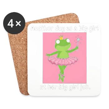 Princesse grenouille en tutu - Dessous de verre (lot de 4) - blanc - Devant