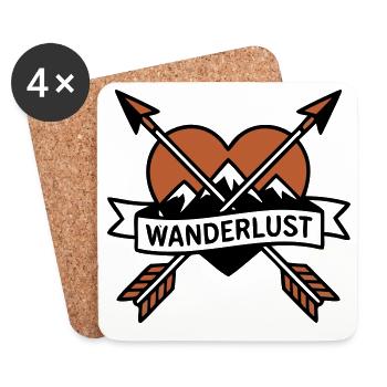 Heart Arrows Wanderlust Emblem - Coasters (set of 4) - white - Front