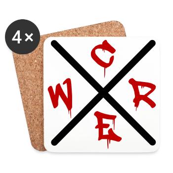 Graffiti GREW  - Untersetzer (4er-Set) - Weiß - Vorne