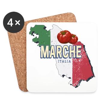 Marche Italien Region Landkarte Vintage Souvenir - Untersetzer (4er-Set) - Weiß - Vorne
