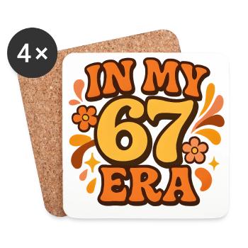 In My 67 Era Italian Brainrot Humor Geburtstag - Untersetzer (4er-Set) - Weiß - Vorne