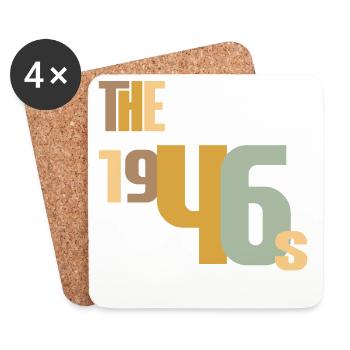 Vintage Year 1946 Birthday 80 Years Gift Idea - Coasters (set of 4) - white - Front