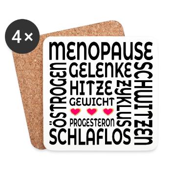 Menopause Symptome Wechseljahre - Untersetzer (4er-Set) - Weiß - Vorne