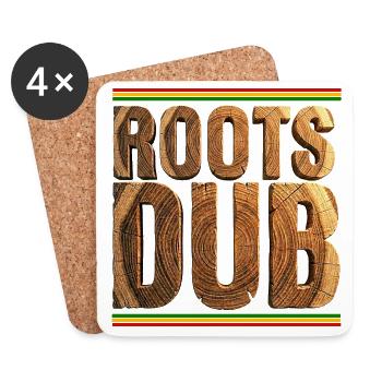 Roots Dub Reggae Holz - Untersetzer (4er-Set) - Weiß - Vorne