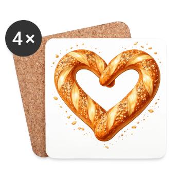 Heart of Bread Baking Baker Kitchen Design - Coasters (set of 4) - white - Front