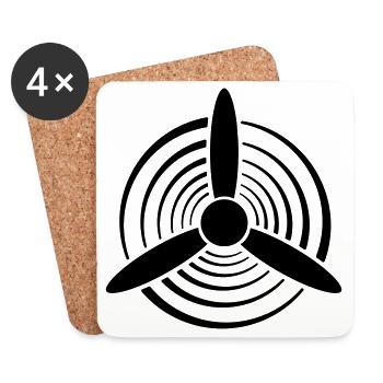 Solid Color Graphic Propeller - Coasters (set of 4) - white - Front