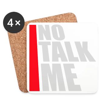 No Talk Me Funny Antisocial Introvert Saying - Coasters (set of 4) - white - Front