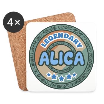 Cadeau pour Alica - Dessous de verre (lot de 4) - blanc - Devant
