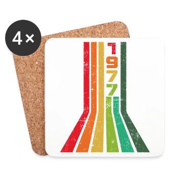 Vintage 1977 - Untersetzer (4er-Set) - Weiß - Vorne