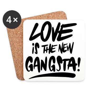 Love is the new gangsta - Untersetzer (4er-Set) - Weiß - Vorne
