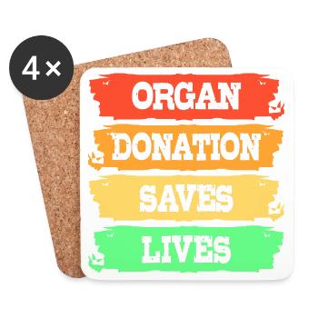 Leber Organspender Leberspende Organ Spender - Untersetzer (4er-Set) - Weiß - Vorne