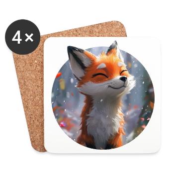 Cute Fox - Coasters (set of 4) - white - Front
