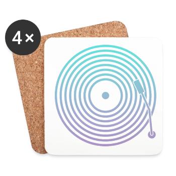 DJ Vinyl Music - Dessous de verre (lot de 4) - blanc - Devant