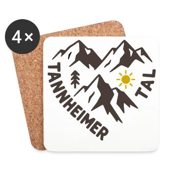Tannheimer Tal Bergpanorama - Untersetzer (4er-Set) - Weiß - Vorne