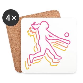 Softball Girls Women Baseball Players - Coasters (set of 4) - white - Front