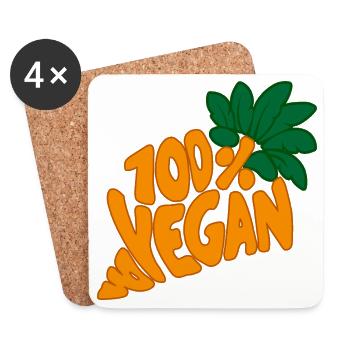 Nutrition alimentaire 100 % vegan Drôle - Dessous de verre (lot de 4) - blanc - Devant
