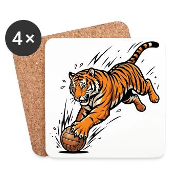 Pouvoir de la mascotte des joueurs de basket-ball des Tigers - Dessous de verre (lot de 4) - blanc - Devant