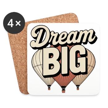 Dream BIG Inspirational Balloons - Untersetzer (4er-Set) - Weiß - Vorne